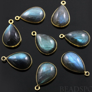 Labradorite Faceted Pear Drops Bezel, (LABPR001-D) - Beadspoint