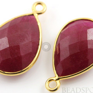 Red Onyx Faceted Pear Bezel, (BZC7566) - Beadspoint