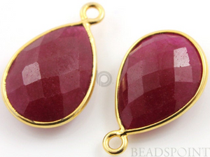 Red Onyx Faceted Pear Bezel, (BZC7566) - Beadspoint