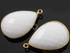 White Onyx Faceted Pear Shape Bezel, (BZC7310)