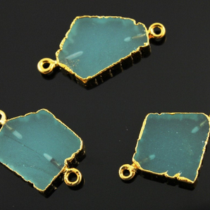 Aqua Chalcedony Jagged Connector, (9053/CNT/AQUA) - Beadspoint