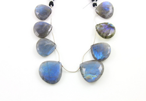 Blue Flashes Labradorite Faceted Heart Briolettes Beads, (LAB30x30HRT) - Beadspoint