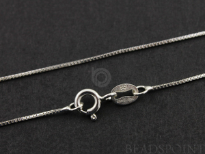 Sterling Silver Finished Box Neck Chain,(BOX012-16) - Beadspoint