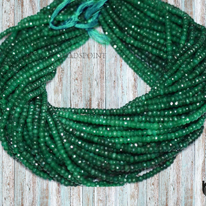 Dyed Emerald Faceted Roundel Beads, (EMRLD45RNDL) - Beadspoint