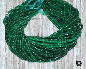 Dyed Emerald Faceted Roundel Beads, (EMRLD45RNDL) - Beadspoint