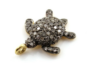 Pave Diamond Turtle Pendant, (MD/CH/CR15) - Beadspoint