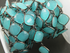 Aqua Chalcedony Faceted Bezel Chain in Antique Rhodium, 18 mm, (BC-ACH-01)