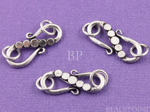 Bali S Hook Clasp w/ 2 Rings,  (BA5429) - Beadspoint
