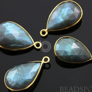 Labradorite Faceted Pear Bezel, (LBZC005) - Beadspoint