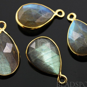 Labradorite Faceted Pear Bezel, (LBZC007) - Beadspoint