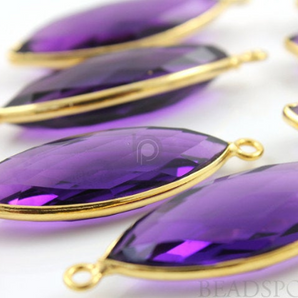 Amethyst Faceted Marquise Shape Bezel, (BZC7200) - Beadspoint