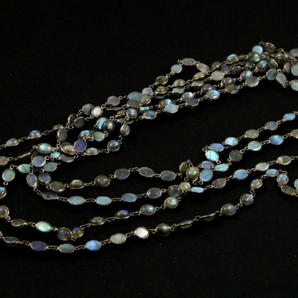 Labradorite Faceted Oval Chain, (BC-LAB-41) - Beadspoint