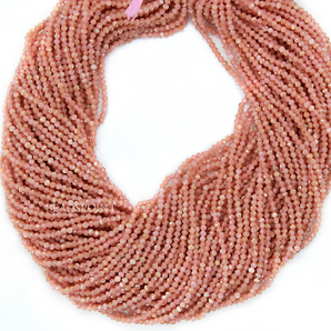 Rhodochrosite Micro Faceted Rondelle Beads, (RHDOC-2.5-FRNDL) - Beadspoint