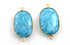 Turquoise Faceted Oval Connector, (BZCT8109)