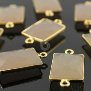 Natural Sand  Faceted Chicklet Connector (BZC7450) - Beadspoint