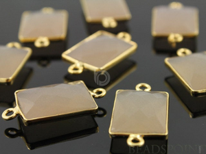Natural Sand  Faceted Chicklet Connector (BZC7450) - Beadspoint