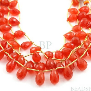 Carnelian Faceted Tear Drops, (CAR8x12Tear) - Beadspoint