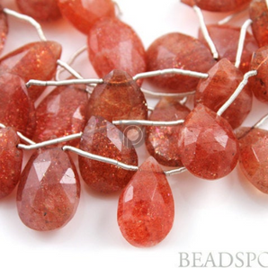 Sunstone Large Faceted Pear Drops,  (SUN12x17Pear) - Beadspoint