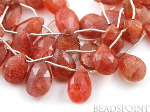 Sunstone Large Faceted Pear Drops,  (SUN12x17Pear) - Beadspoint