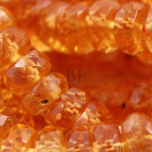 Natural AAA Quality Sapphire Gemstone Fire Orange Sapphire Gemstone Micro Faceted Rondelle Buttons, 3 to 4mm, 25 Pieces(25SPH3-4FRNDL(org). - Beadspoint