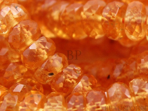 Natural AAA Quality Sapphire Gemstone Fire Orange Sapphire Gemstone Micro Faceted Rondelle Buttons, 3 to 4mm, 25 Pieces(25SPH3-4FRNDL(org). - Beadspoint