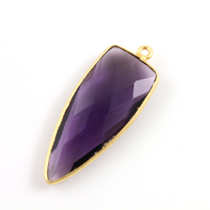 Amethyst  Faceted Arrowhead Bezel, (BZC9050/AM) - Beadspoint