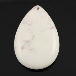 White Turquoise Large Pear Drop Pendent, (PR/60X40) - Beadspoint