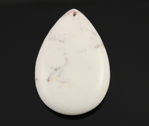 White Turquoise Large Pear Drop Pendent, (PR/60X40) - Beadspoint