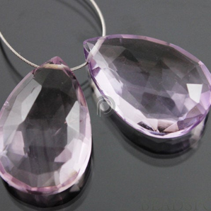 Pink Amethyst Faceted Pear Drops,1 Pair, (PAM21x14PR) - Beadspoint