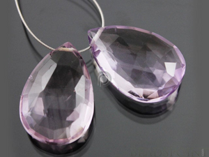 Pink Amethyst Faceted Pear Drops,1 Pair, (PAM21x14PR) - Beadspoint