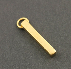 24K Gold Vermeil Over Sterling Silver Bar Charm -- VM/CH11/CR18 - Beadspoint