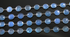 Blue Chalcedony Oval Faceted Bezel Chain in Antique Rhodium, 13 mm, (BC-BCL-05)