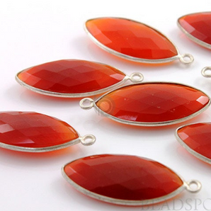 Carnelian Faceted Marquise Shape Bezel, (SSBZC7203) - Beadspoint