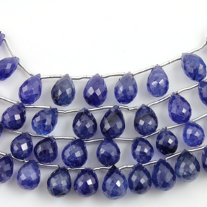 Sapphire Faceted Tear Drops, (SAPP/TR/6x8) - Beadspoint