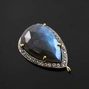 Labradorite w/ White Sapphire, (LABWTZ-A210) - Beadspoint