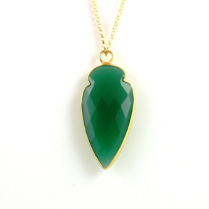 Green Onyx Arrow Head Bezel, (BZC9023/GNX/SM) - Beadspoint