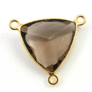 Smokey Topaz Faceted Triangle Bezel, -- BZC-9083-STZ - Beadspoint