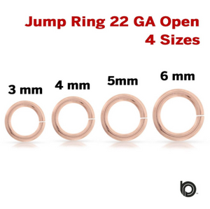 Rose Gold 22 GA Open Jump Ring,4 Sizes (RG/JR22O) - Beadspoint