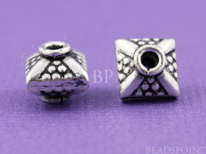 Bali Square Pyramid Saucer Bead, (BA-5062) - Beadspoint