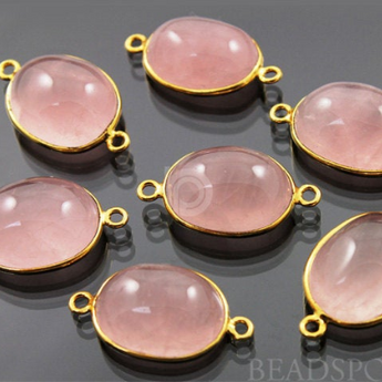 Rose Quartz Cabochon Oval Bezel, (RQ001-LG) - Beadspoint