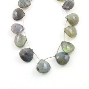 Labradorite Faceted Heart Briolettes Beads, (LAB18x18HRT) - Beadspoint