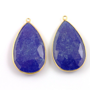 Lapis Faceted Pear Bezel, (BZCT6208) - Beadspoint