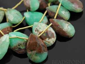 Bio-Chrysoprase  Faceted Pear Drops, (CHRY12x18PEAR(bio)) - Beadspoint