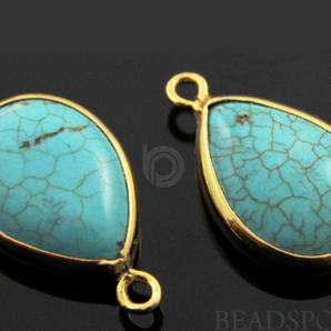 Turquoise Bezel Baby Pear Shape Drop, (BZC7565) - Beadspoint