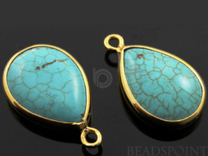Turquoise Bezel Baby Pear Shape Drop, (BZC7565) - Beadspoint