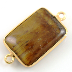 Tiger Eye Rectangle Connector  (BZC-9120) - Beadspoint