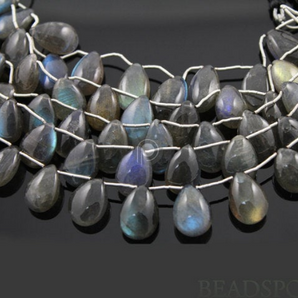 Labradorite Large Smooth Flat Pear Drops,  (LAB10x15SPEAR) - Beadspoint