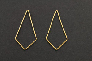 Gold Vermeil  Diamond Shape Plain Chandelier,(VM/747/20x42) - Beadspoint