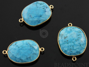 Turquoise Faceted Oval Connector, (BZC7105-XLG) - Beadspoint