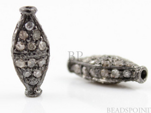 Pave Diamond Marquise Oxidized Beads, (DF/MRQ) - Beadspoint